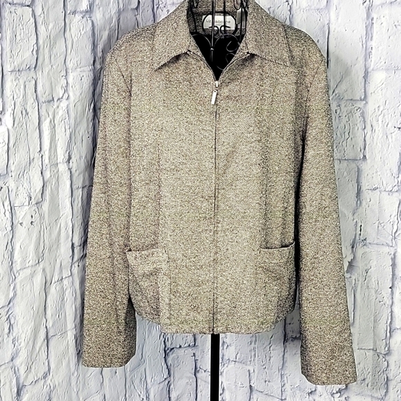 LIZ‎ CLAIBORNE Black and White Tweed Jacket Size Large - Picture 1 of 7